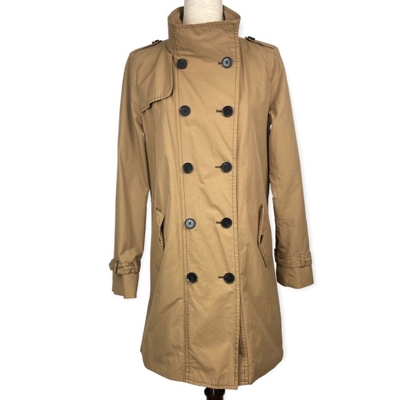 GAP Double Breasted Trench Coat/Raincoat Tan Khaki - Picture 2 of 14